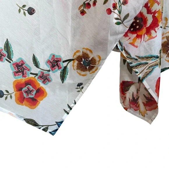 Johnny Was White Floral Ardella Swim Cover Up Kimono L XL - Picture 9 of 14